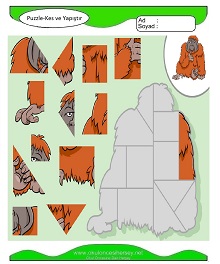 Puzzle Kes Yapıştır Çalışma Sayfaları